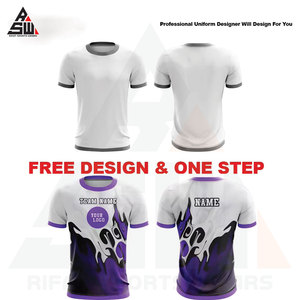 Camiseta de Fútbol Personalizada Extra Grande, 100% Poliéster, Impresión Digital, Manga Corta, Logotipo Personalizado Impreso, Color Blanco y Morado - Product Image 6