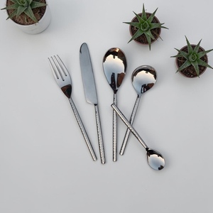 Minimalist Metal Cutlery Set <b>Mirror</b> Finish Long Handle Durable Travel Utensils - Product Image 3