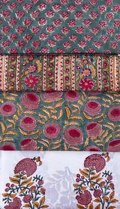 Tela de algodón estampada a mano de Jaipur, suave, premium, ligera, lista para exportación a granel, proveedor mayorista. - Product Image 5