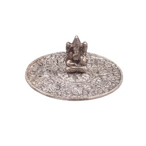 Expertly hand Made white metal Round Incense stick <b>Burner</b> with color stone mointed room aroma - Product Image 3