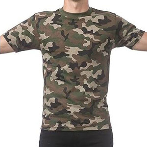 T-shirt à manches courtes pour homme, camouflage, col rond, coupe classique, style décontracté, respirant, imprimé, 100% coton, tissu tricoté, séchage rapide - Product Image 6