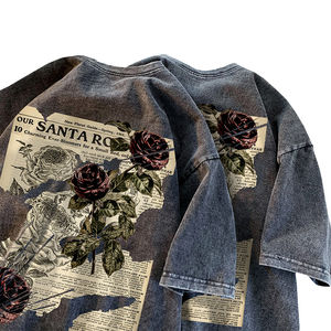 Camiseta Vintage con Lavado Ácido para Hombre, Personalizada, Talla Grande, Cuello Redondo, con Estampado Digital - Product Image 3