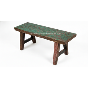 Banco Rita de Madera de Barco Reciclada, Color Original, Diseño Ecológico y Sostenible, Hecho a Mano, Estilo Minimalista Antiguo, 200 CM, 4 Plazas - Product Image 3