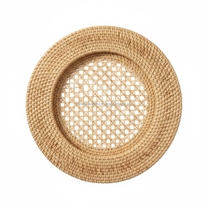 Assiette de Présentation en Rotin de 13 Pouces aux Couleurs Personnalisables, Design Rustique, pour Décoration de Table, Napperons, Mariages et Événements Festifs - Product Image 6