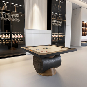 Cosmo Luxury Modern Wood Carrom Board <b>Table</b> Pedestal Base 4-Player Eco-Friendly Square Corners Customizable Packaging <b>Game</b> - Product Image 1