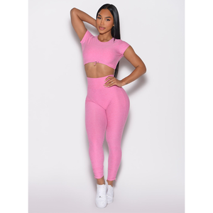 women yoga <b>set</b> leggings sports bra high waist breathable stretch fitness workout gym wear activewear <b>set</b> - Product Image 6
