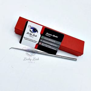 Outils de levage de cils à pointe unique de la meilleure qualité, pince à épiler en argent poli avec pointe inclinée, marque privée personnalisable - Product Image 3