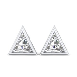 REYES Triangle Shape 2.2 Carat Moissanite <b>Stud</b> <b>Earrings</b> for Women in 14K 18K Solid White Gold <b>Fine</b> Jewelry Anniversary Gifts - Product Image 2