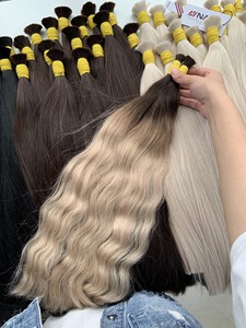 Precio de fábrica Extensiones de cabello a granel Cabello vietnamita Double Drown 100 gramos Colores oscuros 8 pulgadas - Product Image 6