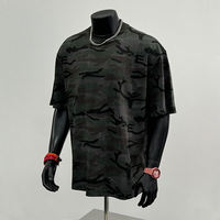T-shirt unisexe sur mesure grande taille en coton épais 100% respirant à manches courtes, style vintage délavé à l'acide, écologique, 300g
