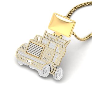 Premium Quality Design Truck Cartoon Pendant <b>Charm</b> <b>Silver</b> Plated Moissanite Hip hop Style Unisex Jewelry Gift pendants - Product Image 3
