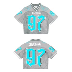 Groothandel op maat gemaakte logo bedrukte sublimatie hoogwaardige snel drogende korte polyester/nylon Rohzen sport V-hals 300g Amerikaans - Product Image 5