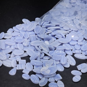 Lote de Cabujones de Ágata Azul Natural, Formas Variadas, Tamaños Surtidos, Piedras Preciosas para Joyería - Product Image 5