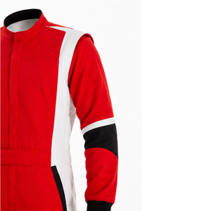 Traje de Carreras para Hombre, Rojo, Blanco y Negro, Manga Larga, Resistente a las Llamas, con Bloques de Color, Secado Rápido, Poliéster, para Todas las Temporadas, para Adultos - Product Image 4