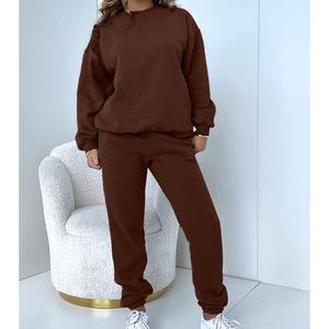 2024 hiver personnalisé survêtements blanc confortable cordon femme survêtement coton et polyester pantalons de survêtement costumes femmes - Product Image 3