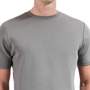 Camiseta de Cuello Redondo para Hombre con Logotipo Personalizado al por Mayor, Camiseta Informal Gris de Manga Corta de Algodón, Ropa Deportiva para Fitness - Product Image 3
