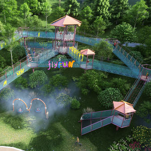 Parc d'attractions familial en plein air, nouvelle conception, équipement de terrain de jeu à grande échelle avec parcours de cordes, parc aquatique, bateau pirate pour tous les âges - Product Image 5