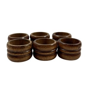 Anneaux de serviette en bois ronds de 4,5 cm, modernes, luxueux, écologiques, durables, décoration de table pour mariage, dîner, fête - Product Image 5