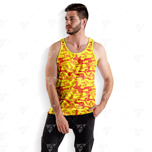 Créez votre propre design, logo personnalisé, débardeur sportif à col rond en polyester épais, léger, respirant, à séchage rapide, imprimé par sublimation - Product Image 5