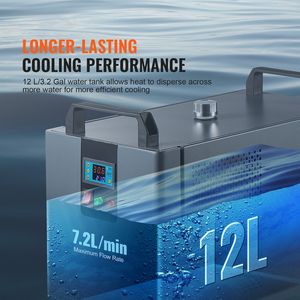 เครื่องทำความเย็นน้ำอุตสาหกรรม 200W รุ่น KH-6000 พร้อมถังเก็บน้ำขนาด 12 ลิตร และระบบทำความเย็นแบบคอมเพรสเซอร์ 7.8 ลิตร/นาที - Product Image 4