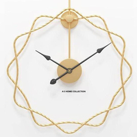 Horloge murale hexagonale en métal doré, design moderne, horloge décorative pour bureau, salon, chambre et décoration de mariage