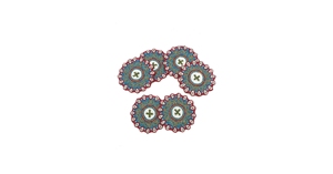 Ensemble de 6 dessous-de-verre ronds faits à la main de luxe avec perles, bord festonné, perles de verre turquoise, pour la décoration de la table basse - Product Image 6