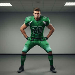 Uniforme de Fútbol Americano Personalizado en Color Verde Sólido, Tela de Poliéster Anti-UV, Ropa Deportiva para Hombre, Última Tendencia - Product Image 3