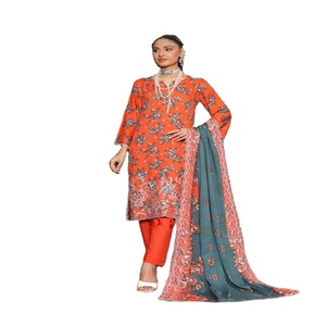 Ropa india y pakistaní para damas con estampado digital Trajes de 3 piezas Hermosa y elegante colección de Dr Haris Vol KINARA - Product Image 1