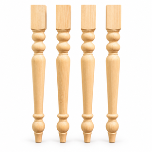 Pata de mesa de madera maciza, base de mesa redonda de estilo tradicional, 35.5 pulgadas, para uso en el hogar u oficina, fácil instalación - Product Image 1