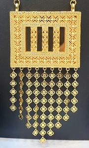 Juego de Joyería para Mujer Chapado en Oro de 24K de Dubái, con Collar, Aretes y Anillo, para Boda o Compromiso, Joyería Clásica de Moda - Product Image 5