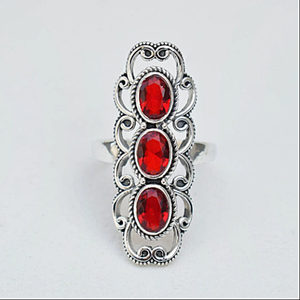 Designer Beautiful Red <b>Garnet</b> <b>Ring</b> Antique Style 925 Sterling <b>Silver</b> Gemstone <b>Ring</b> Handmade <b>Silver</b> Jewelry <b>Ring</b> For Her - Product Image 1