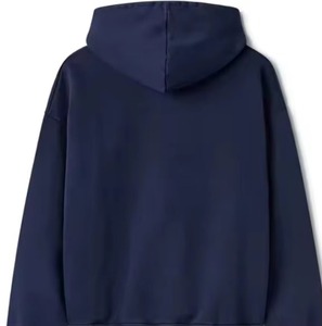 Sudadera con Capucha Azul Marino Personalizada para Hombre, Corte Regular, Felpa de Algodón, Color Sólido Informal, Diseño con Bolsillos, Ropa de Otoño - Product Image 2