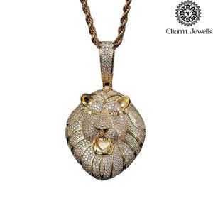 จี้ Charm_Jewells เงินแท้ 925 ทรงกลมประดับเพชรโมอิสซาไนต์เจียระไนแบบบริลเลียนท์ ชุบทอง สไตล์ฮิปฮอป เครื่องประดับผู้ชาย ประดับเพชรแบบไมโครเพฟ - Product Image 3