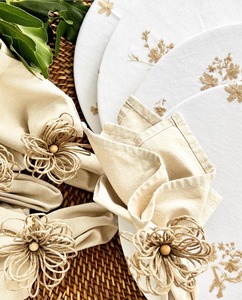 Anneaux de serviette en rotin en forme de fleur, tissés à la main, accessoires de table décoratifs pour la salle à manger, la maison, le café, les événements, les mariages et les fêtes - Product Image 5