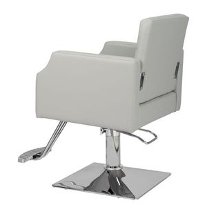 150kg Gray PVC Leather Aluminum Alloy Square Chassis Barber Chair with High Oil Pump Foot Pedal Rivet Type - Product Image 5