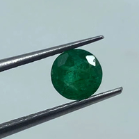 Pierre précieuse émeraude verte de haute qualité 4,80 mm 0,40 ct, sertie à griffes sur chaîne torsadée, pierre libre pour la fabrication de bijoux