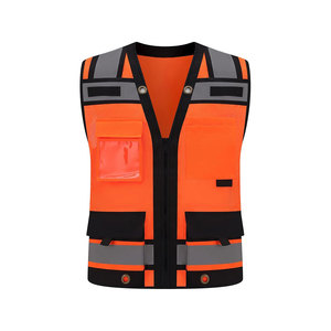Gilet de travail réfléchissant multicolores à plusieurs poches en maille - Product Image 4