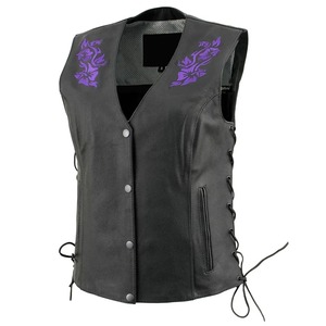 Gilet en cuir tendance pour femmes, fermeture éclair asymétrique, vêtements d'extérieur d'hiver, gilet en cuir pour femmes - Product Image 1