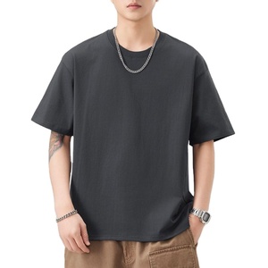 Camiseta de algodón 100% lisa en blanco más vendida, camiseta de manga corta de gran tamaño con cuello redondo GSM 260 para hombre, Camiseta deportiva informal - Product Image 6