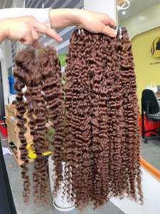 100% cabello Remy sin procesar Frontal personalizado Color 13x4 rizado euroasiático Jerry Curl cabello humano vietnamita 100% auténtico - Product Image 5