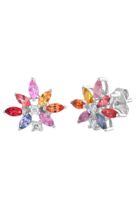 Pendientes de Diamantes y Rubíes en Plata de Ley 92.5 KLST-30809 - Product Image 5