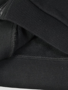 Black Baby Hooded Sweatshirt Winter Children Casual Breathable 50% Polyester Plain Dyed Knitted Fabric Regular Unlined Sleeve - Product Image 6