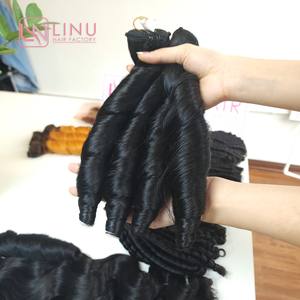 Precio de fábrica 100% Peluca de encaje de Trama humana vietnamita virgen cruda rizo de primavera Color negro Natural extensiones de cabello súper doble dibujado - Product Image 1