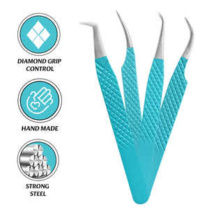 Pince à épiler bleue à marque privée avec pointe en fibre et logo personnalisé pour l'extension et l'isolation des cils par Bahasa Pro - Product Image 6