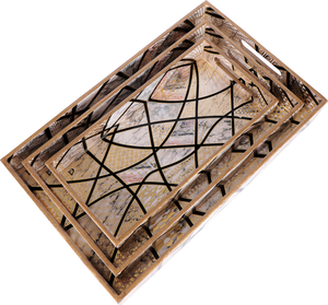 Plateau de rangement moderne en bois naturel fait main, compatible lave-vaisselle, polyvalent pour salle de bain, vaisselle, cuisine, tables à café/salle à manger, maison - Product Image 1