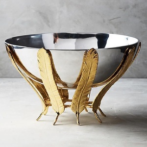 Luxury Dragonfly Metal Base Bowl Decorative Black Serving Bowl Centerpiece Stand Luxury Home Decor Bowl - Product Image 4
