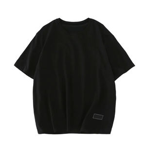 Mens <b>Light</b> Blue Crew <b>Neck</b> Short Sleeve Cotton Casual Summer Fashion Plain Top Custom Logo OEM ODM Wholesale Apparel - Product Image 3