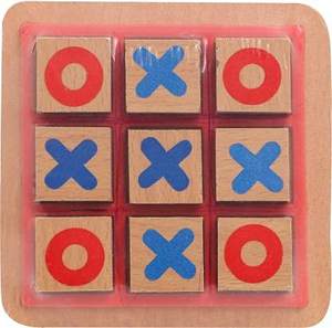 Jeu de société familial en bois Tic-Tac-Toe – Jeu de table, de bureau ou de sol unique pour l'intérieur – Cadeaux pour - Product Image 1