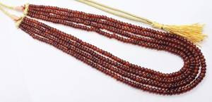 สร้อยคอประดับด้วยลูกปัดเฮสโซไนต์การ์เน็ตทรงรอนเดลล์แบบเรียบ ขนาด 15-17 นิ้ว สร้อยคอพลอยเฮสโซไนต์การ์เน็ตทรงรอนเดลล์สำหรับทำเครื่องประดับ - Product Image 5