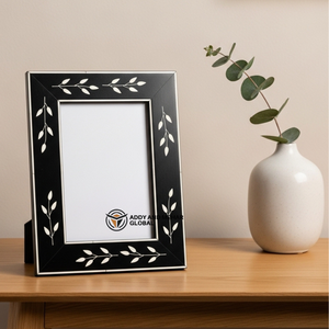 Black Bone Inlay Photo <b>Frame</b> Handmade Floral <b>Design</b> Decorative Picture <b>Frame</b> - Product Image 3